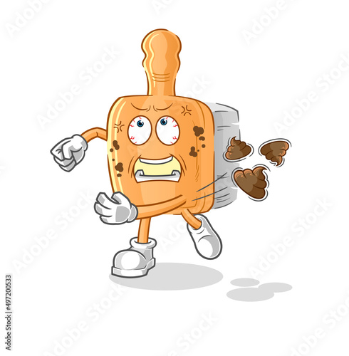 wooden brush throwing shit vector