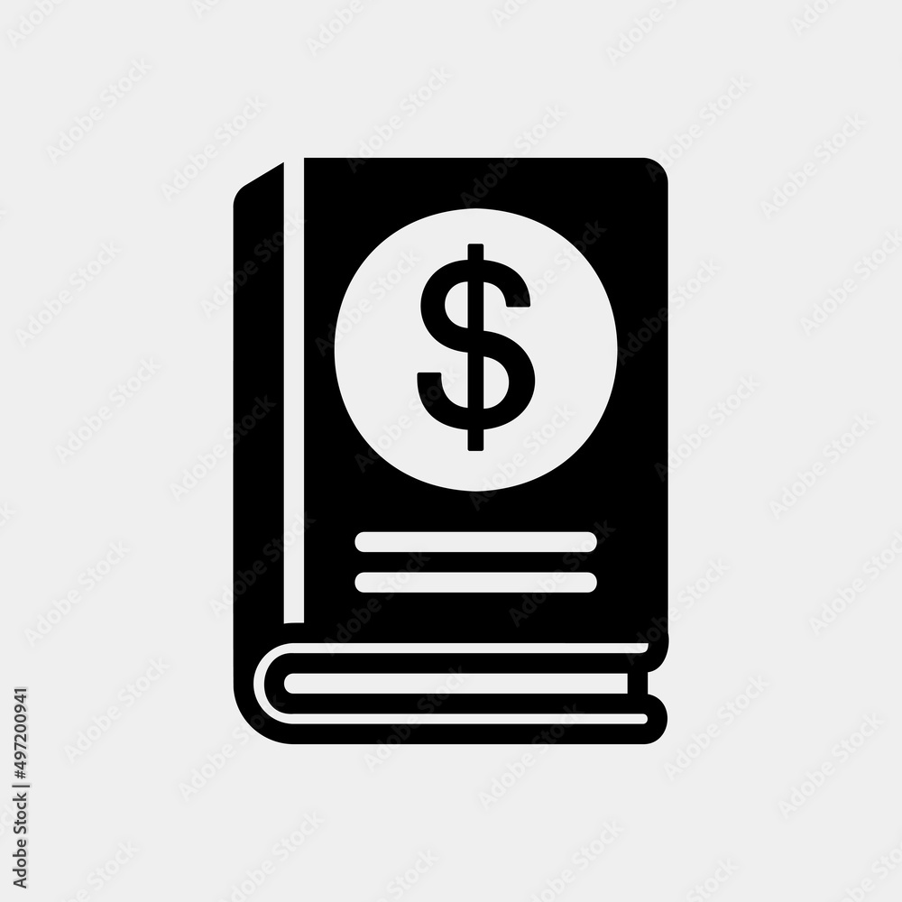 Finance book icon in solid style, use for website mobile app presentation Finance book icon in solid style, use for website mobile app presentation