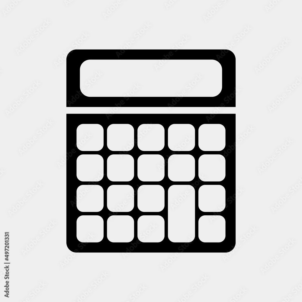 Calculator icon in solid style, use for website mobile app presentation Calculator icon in solid style, use for website mobile app presentation