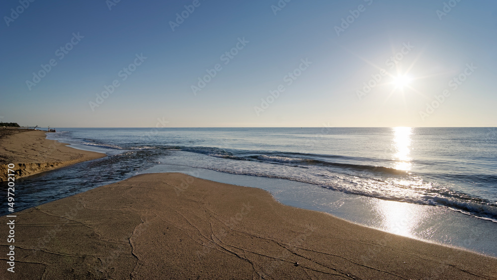 Mouth of Bravonna river in eastern coast of Corsica