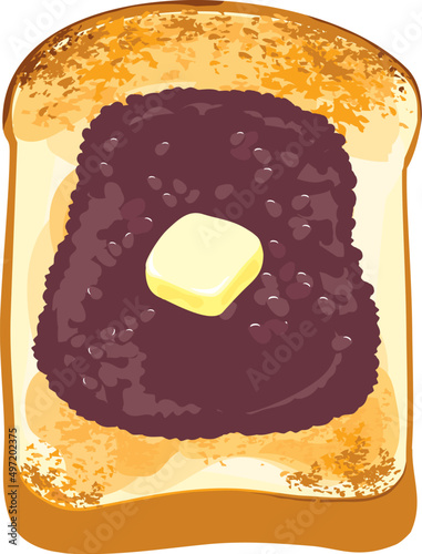 あんバタートースト　イラスト