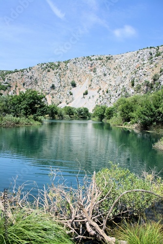 lovely lake in the canyon of the Krupa river  Croatia