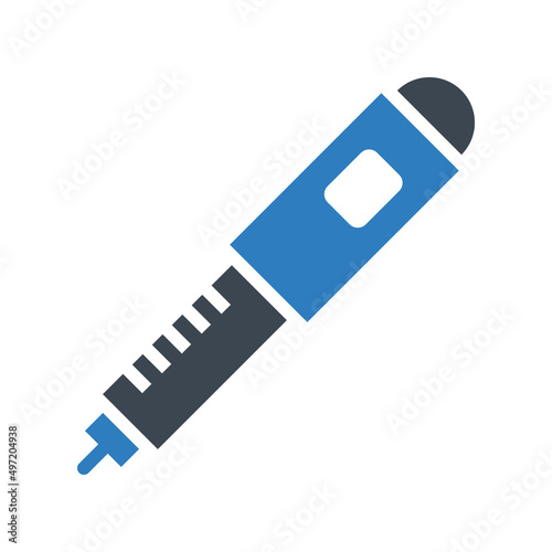 Insulin pen vector icon symbol design