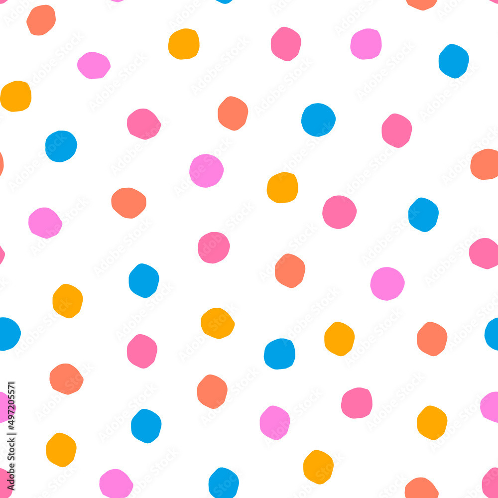 Seamless Polka Dot pattern. Abstract texture with paper cut small circles. Dotted background.