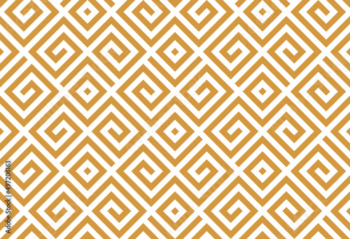 Abstract geometric pattern. A seamless vector background. White and gold ornament. Graphic modern pattern. Simple lattice graphic design
