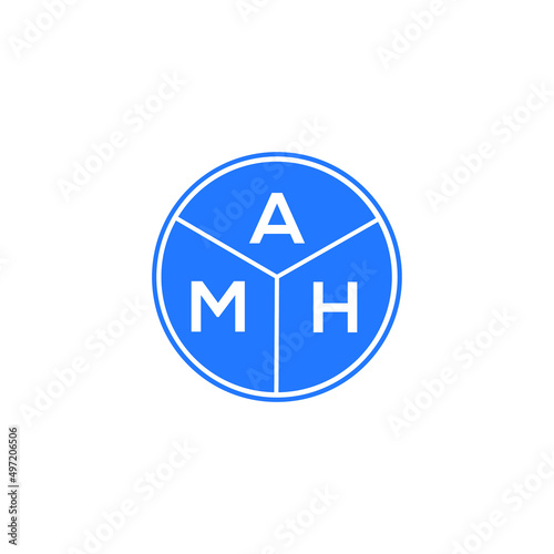 AMH letter logo design on black background. AMH creative initials letter logo concept. AMH letter design.