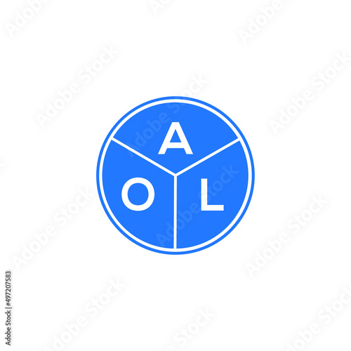 AOL letter logo design on white background. AOL  creative circle letter logo concept. AOL letter design. photo