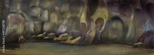 Schilderij op canvas Cave paintings of the ancient people