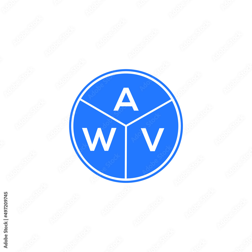 AWV letter logo design on white background. AWV creative circle letter logo concept. AWV letter design. AWV letter logo design on white background. AWV creative circle letter logo concept. AWV letter design.