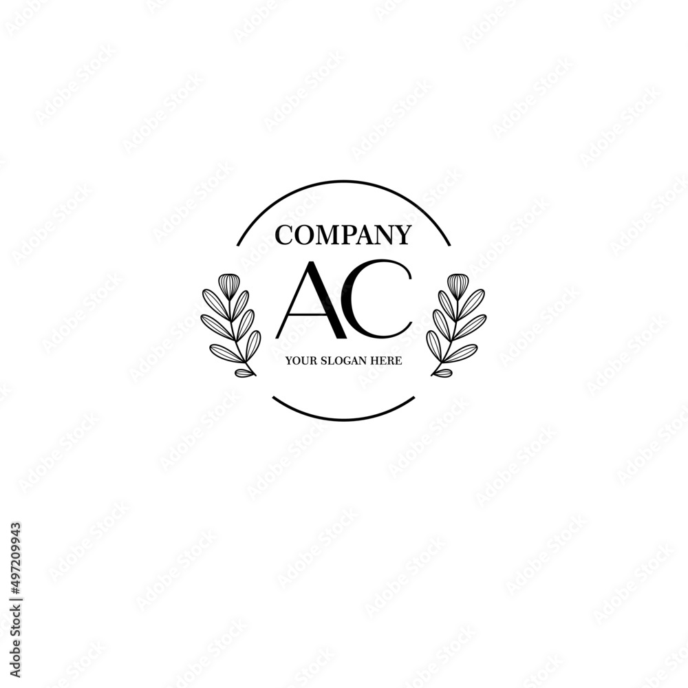 AC Beauty vector initial logo art handwriting logo of initial signature, wedding, fashion, jewelry, boutique, floral AC Beauty vector initial logo art handwriting logo of initial signature, wedding, fashion, jewelry, boutique, floral