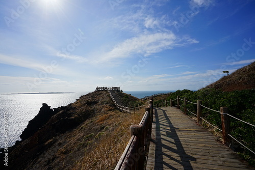 cliff walkway and sea