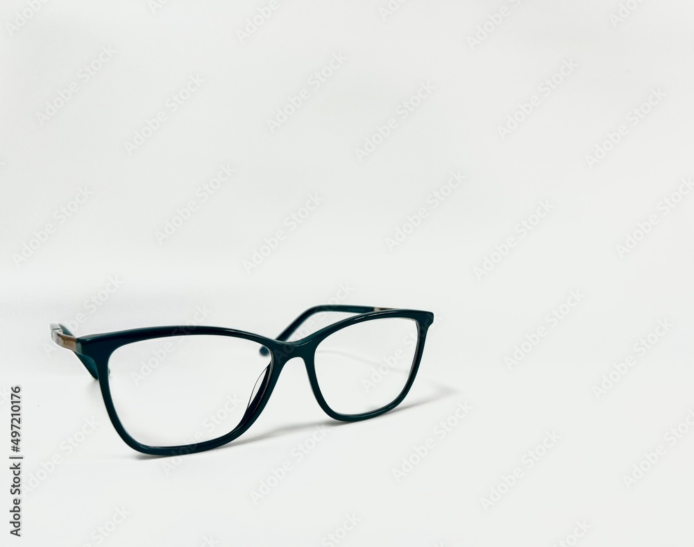 glasses on white background