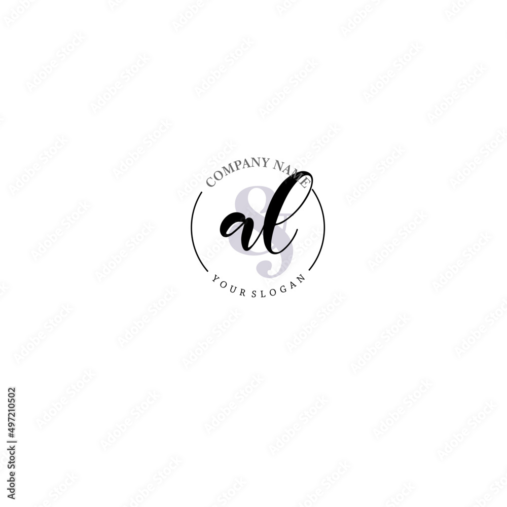 AL Initial letter handwriting and signature logo. Beauty vector initial logo .Fashion boutique floral and botanical AL Initial letter handwriting and signature logo. Beauty vector initial logo .Fashion boutique floral and botanical