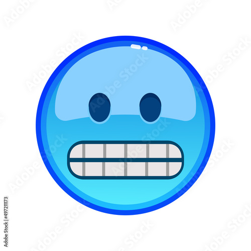 cold frozen emoji vector blue icon eps10