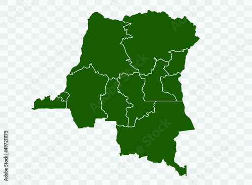 congo DR map Green Color on White Backgound Png