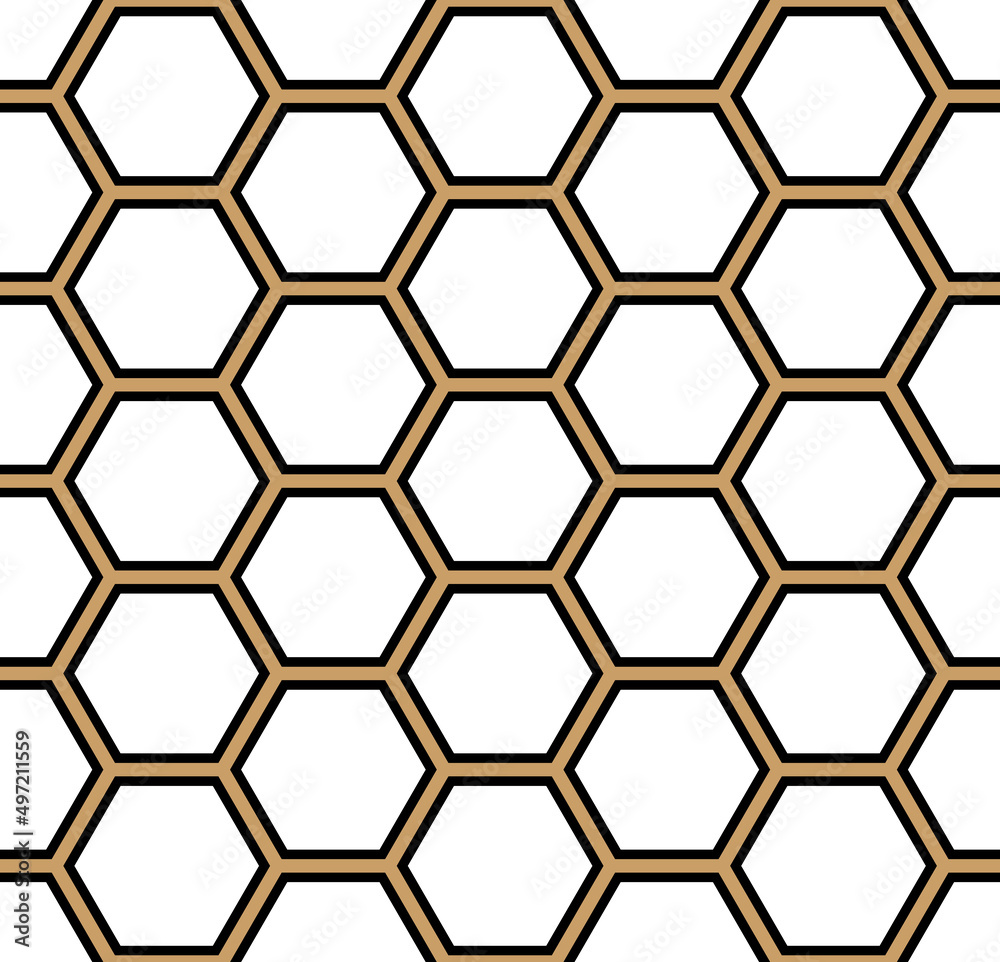 Seamless golden honeycomb pattern. Vector background hexagonal grid Seamless golden honeycomb pattern. Vector background hexagonal grid