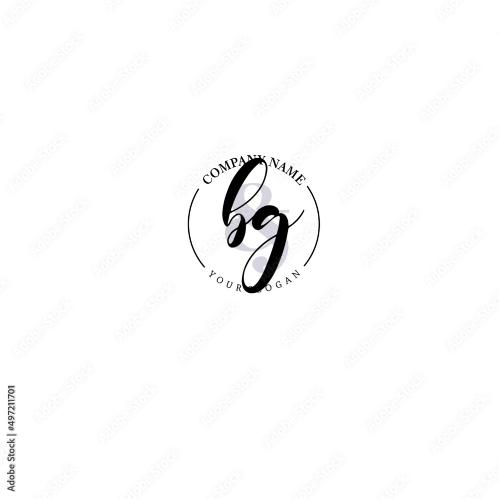 BG Initial letter handwriting and signature logo. Beauty vector initial logo .Fashion boutique floral and botanical BG Initial letter handwriting and signature logo. Beauty vector initial logo .Fashion boutique floral and botanical