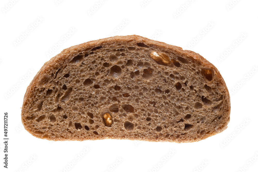 A piece of bread isolated on a white background, clipping path, no shadows. A piece of bread isolated on a white background, clipping path, no shadows.