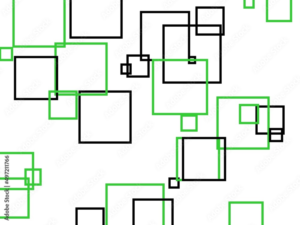 Abstract green grey squares with white background