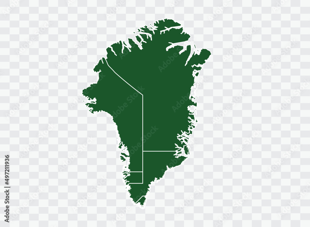 Greenland map Green Color on White Backgound Png