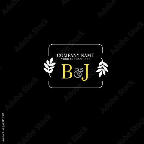 BJ Beauty vector initial logo art handwriting logo of initial signature, wedding, fashion, jewelry, boutique, floral