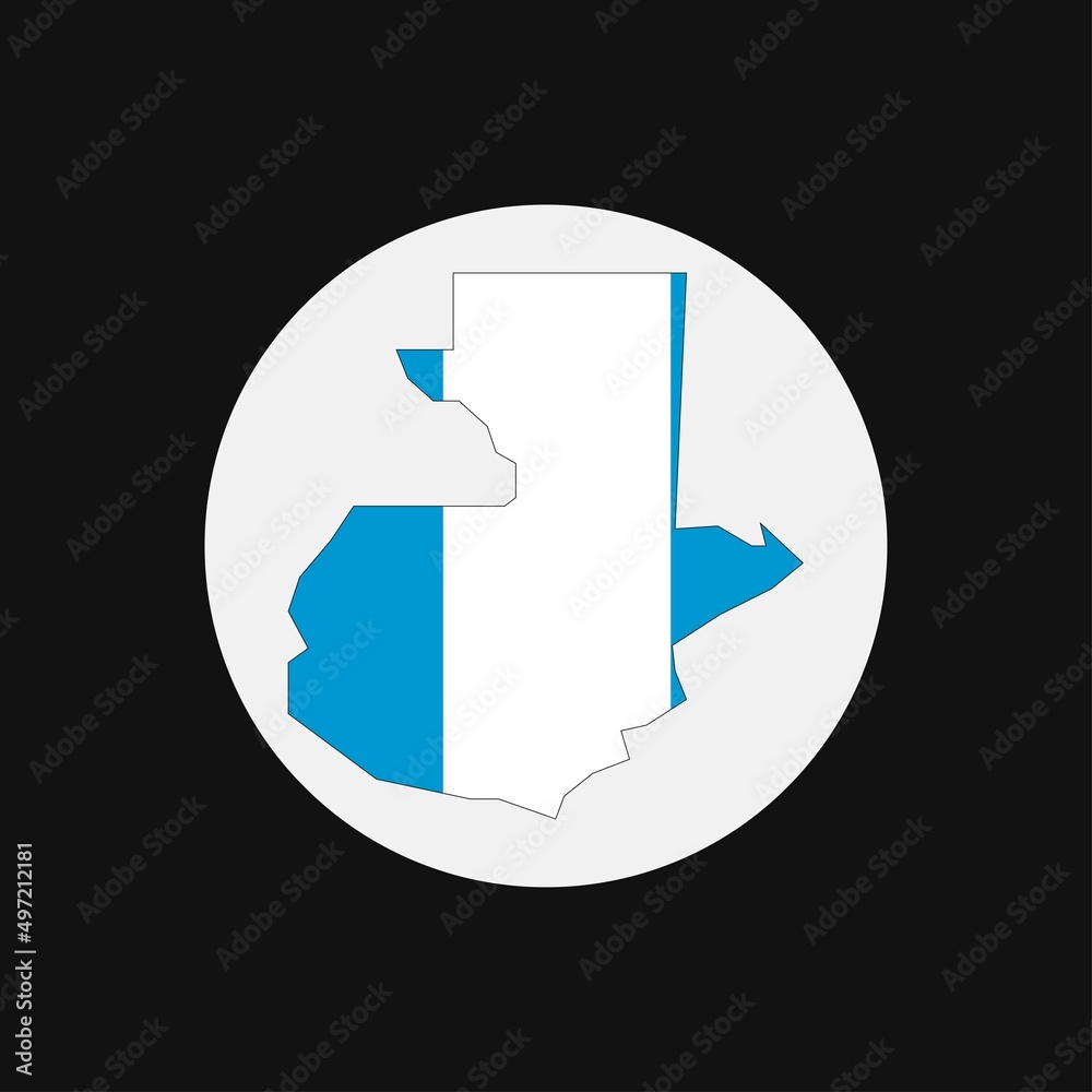 Guatemala map silhouette with flag on white background Guatemala map silhouette with flag on white background
