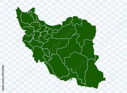  Iran map Green Color on White Backgound Png