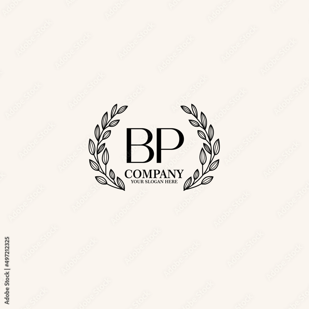 Obraz premium BP Beauty vector initial logo art handwriting logo of initial signature, wedding, fashion, jewelry, boutique, floral