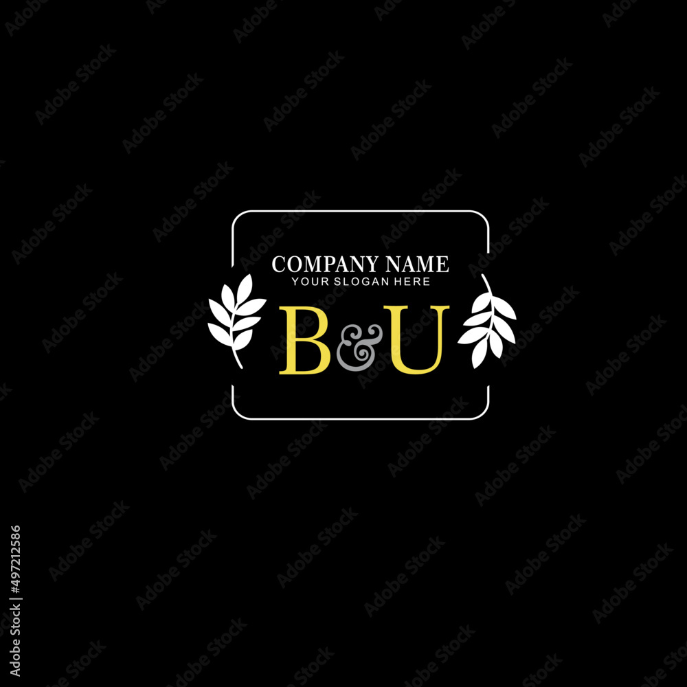 BU Beauty vector initial logo art handwriting logo of initial signature, wedding, fashion, jewelry, boutique, floral BU Beauty vector initial logo art handwriting logo of initial signature, wedding, fashion, jewelry, boutique, floral