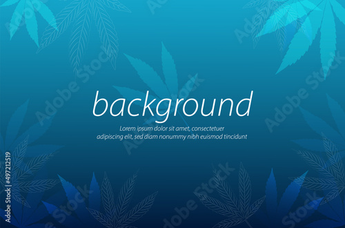 cannabis blue background art design element