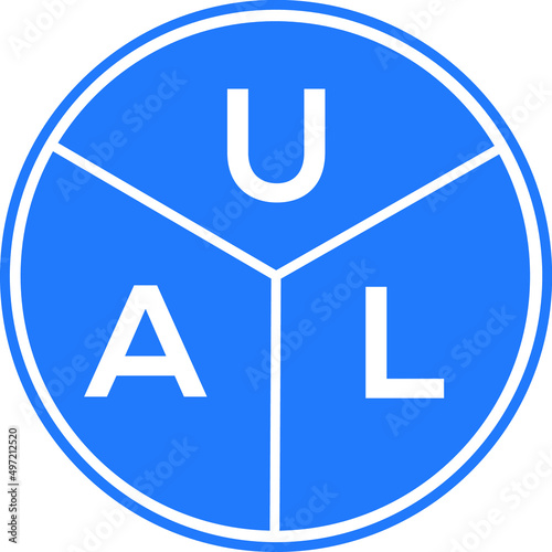 UAL letter logo design on black background. UAL  creative initials letter logo concept. UAL letter design. photo