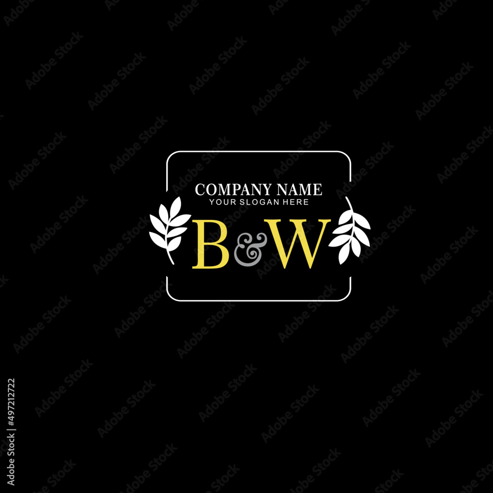 BW Beauty vector initial logo art handwriting logo of initial signature, wedding, fashion, jewelry, boutique, floral BW Beauty vector initial logo art handwriting logo of initial signature, wedding, fashion, jewelry, boutique, floral