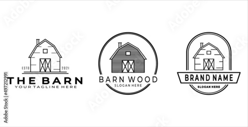 Set of barn warehouse logo vector illustration design graphic