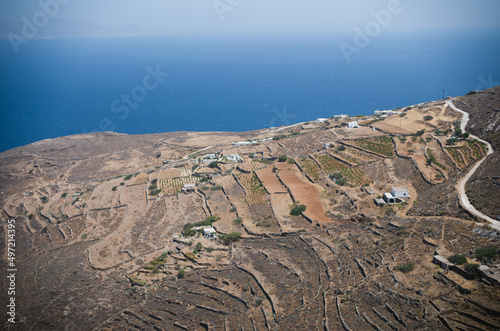 Sa Michalis Saint Michael village, at the north side Apano Meria of Syros island, Cyclades, Greece photo