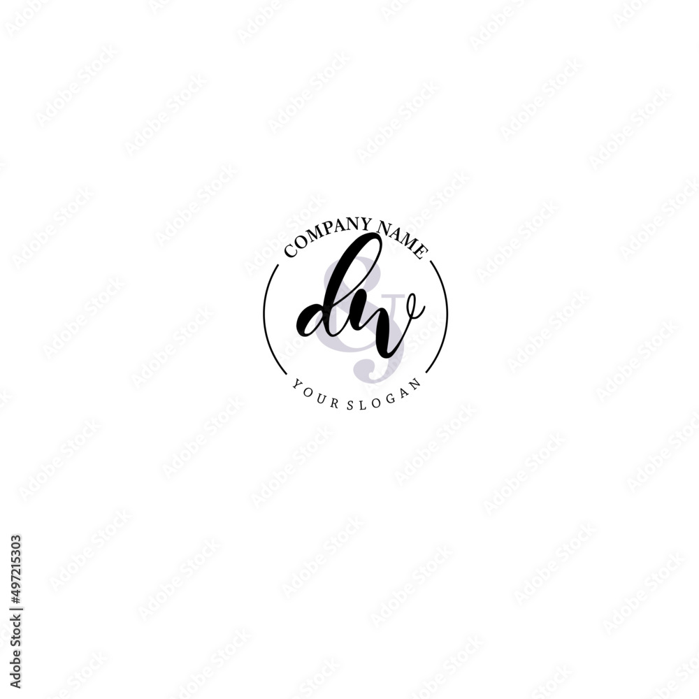 DW Initial letter handwriting and signature logo. Beauty vector initial logo .Fashion  boutique  floral and botanical