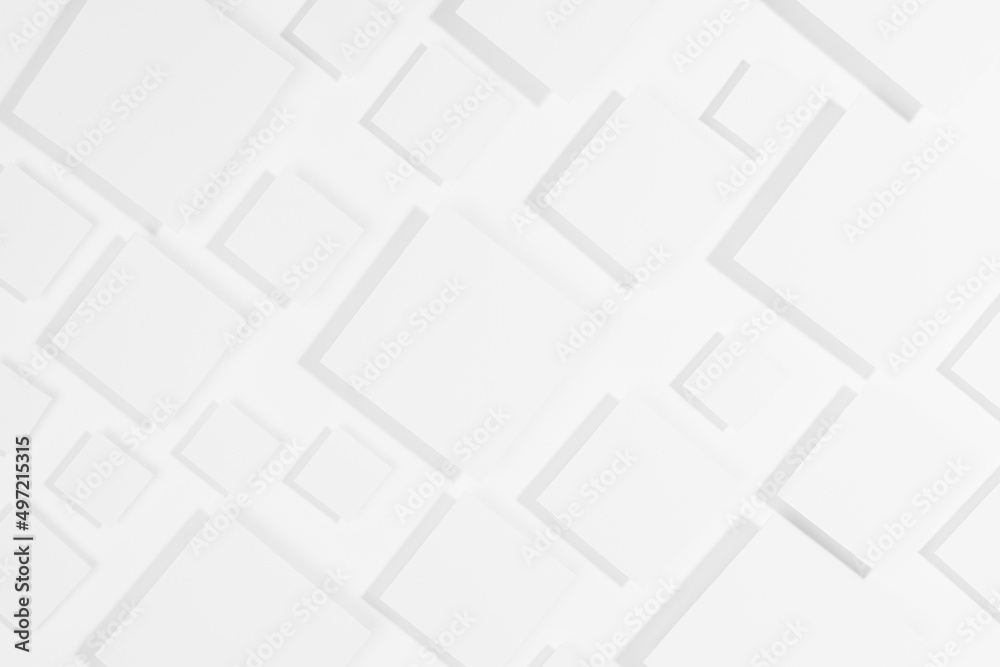 White geometric abstract background with rhombus in sunlight with strict light shadows as tile pattern, top view. Simple contemporary backdrop in future style. White geometric abstract background with rhombus in sunlight with strict light shadows as tile pattern, top view. Simple contemporary backdrop in future style.