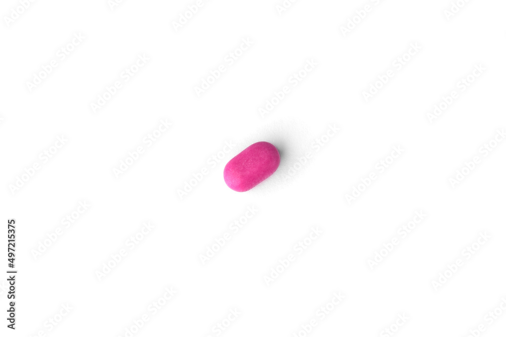 Colored jelly beans isolated on a white background. Mint dragees with berries flavor. Colored jelly beans isolated on a white background. Mint dragees with berries flavor.