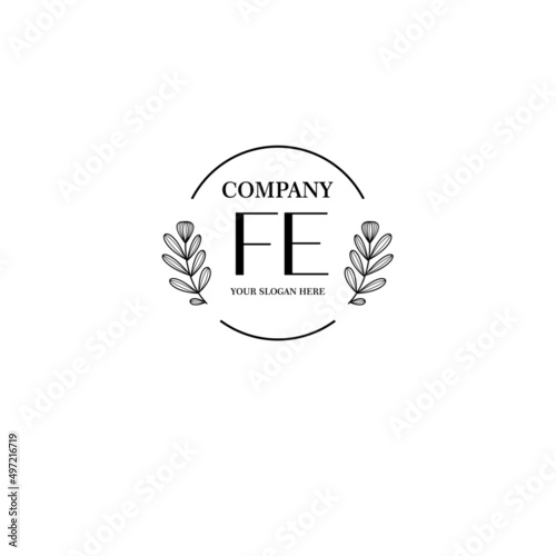 FE Beauty vector initial logo art  handwriting logo of initial signature, wedding, fashion, jewelry, boutique, floral