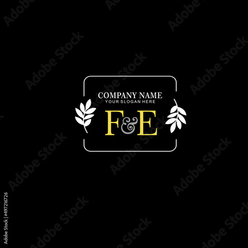 FE Beauty vector initial logo art handwriting logo of initial signature, wedding, fashion, jewelry, boutique, floral