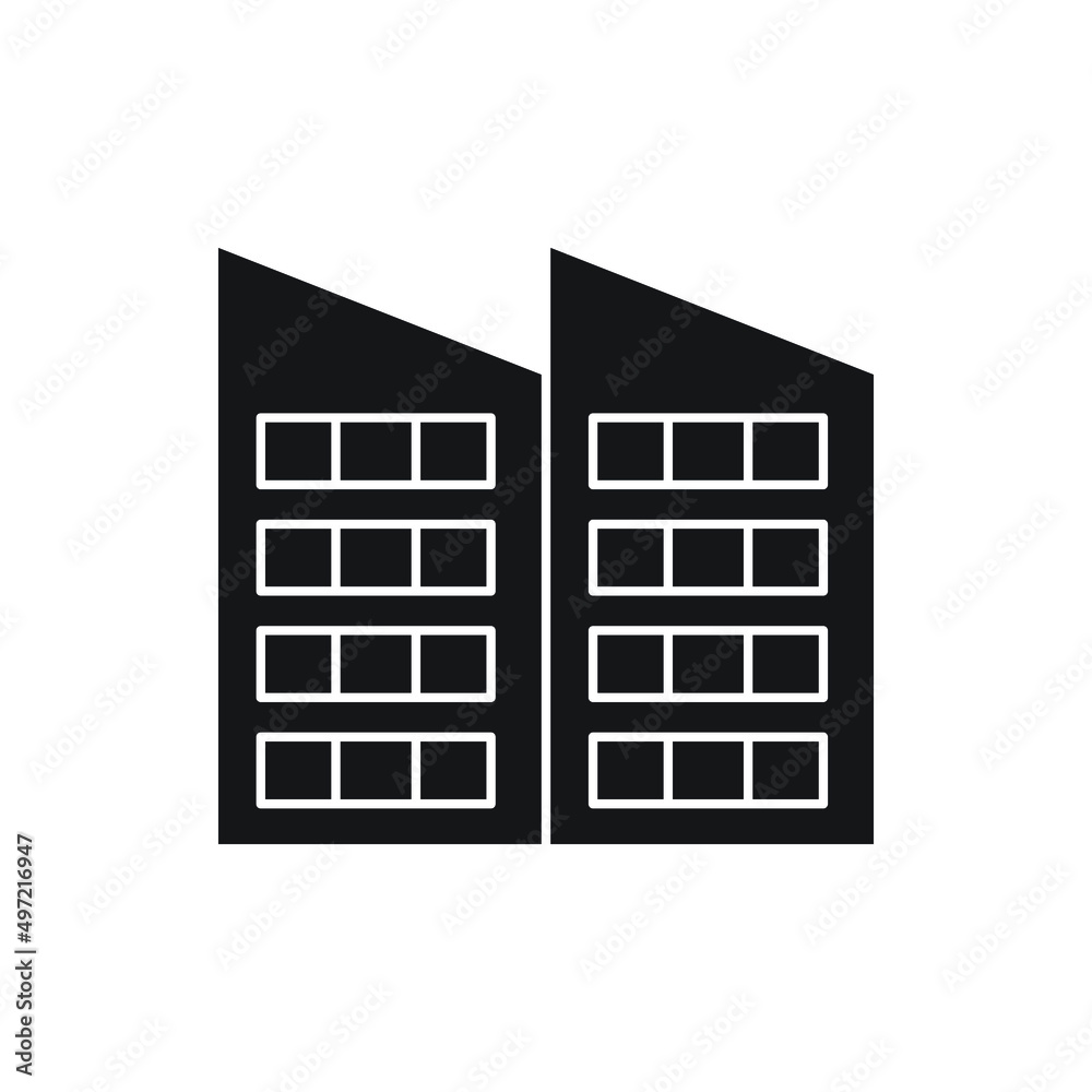 Building Icon silhouette for website, symbol presentation Building Icon silhouette for website, symbol presentation