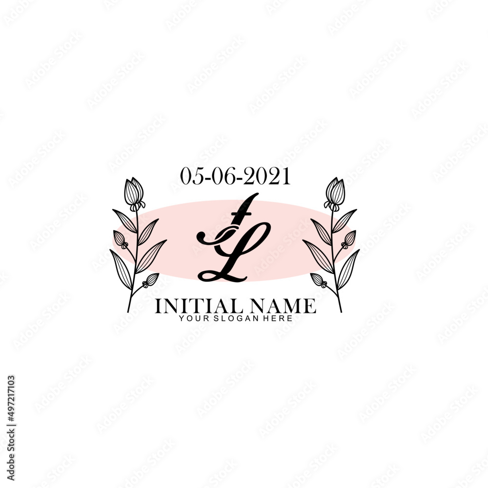 FL Initial letter handwriting and signature logo. Beauty vector initial logo .Fashion boutique floral and botanical FL Initial letter handwriting and signature logo. Beauty vector initial logo .Fashion boutique floral and botanical