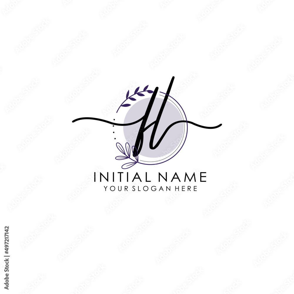FL Luxury initial handwriting logo with flower template, logo for beauty, fashion, wedding, photography FL Luxury initial handwriting logo with flower template, logo for beauty, fashion, wedding, photography