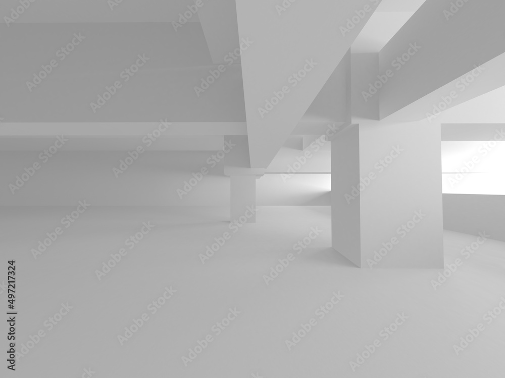 Fototapeta premium White Modern Background. Abstract Building Concept