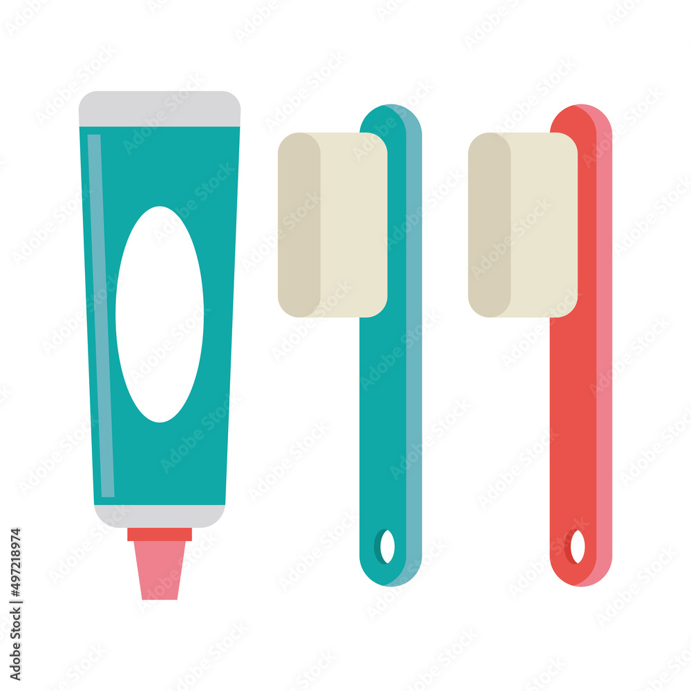 Toothbrush and toothpaste vector cartoon illustration isolated on a white background. Toothbrush and toothpaste vector cartoon illustration isolated on a white background.