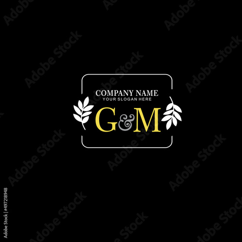 GM Beauty vector initial logo art  handwriting logo of initial signature, wedding, fashion, jewelry, boutique, floral