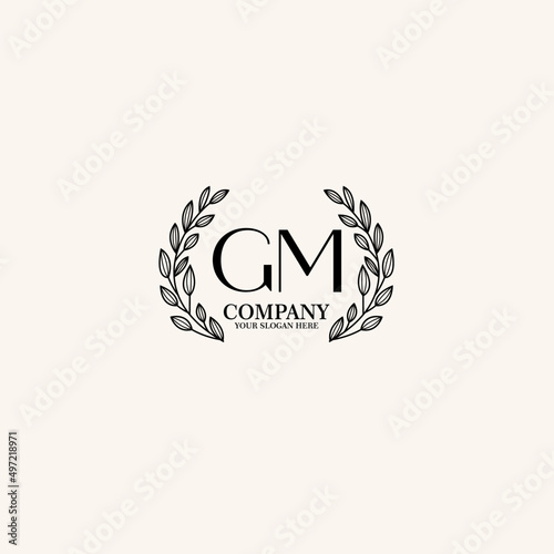 GM Beauty vector initial logo art  handwriting logo of initial signature, wedding, fashion, jewelry, boutique, floral