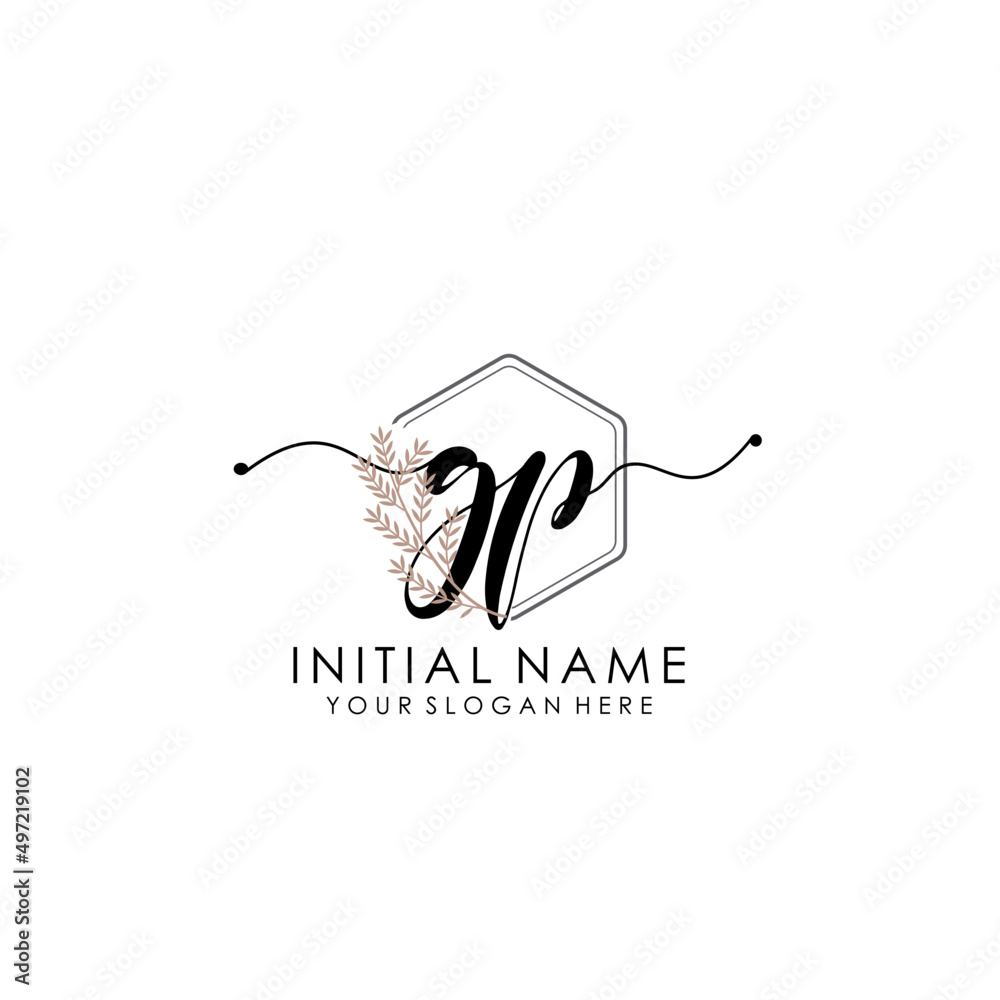 GP Luxury initial handwriting logo with flower template, logo for beauty, fashion, wedding, photography GP Luxury initial handwriting logo with flower template, logo for beauty, fashion, wedding, photography
