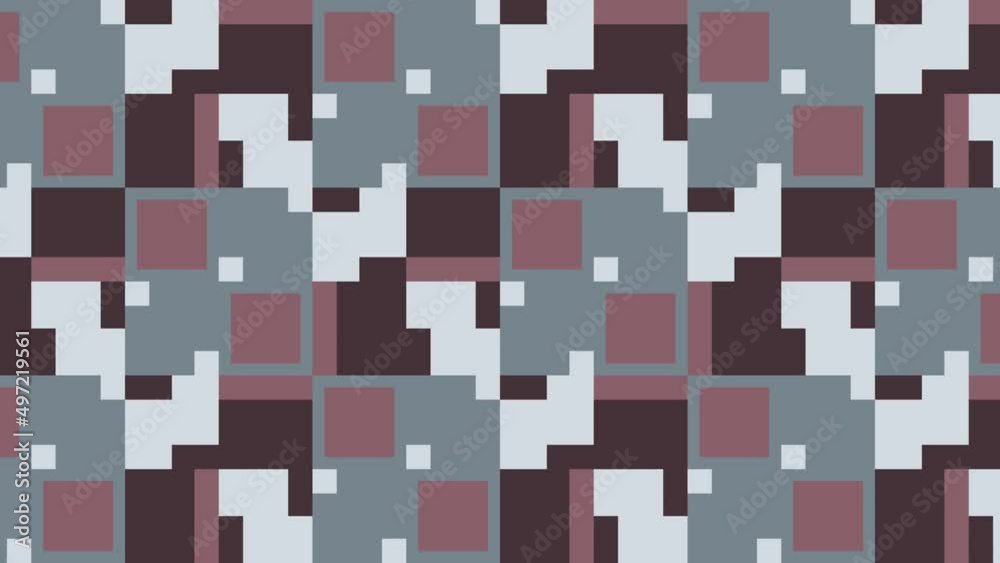 Geometric pattern with abstract multicolor geometric shapes. Seamless loop animated  background in a flat design with dynamic mosaic