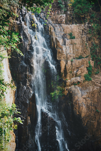 beautiful blue sky high peak mountains guiding for backpacker camping waterfall at
Wildlife Khao Yai National Park, Nakhon Ratchasima, Saraburi, Prachinburi, Thailand.