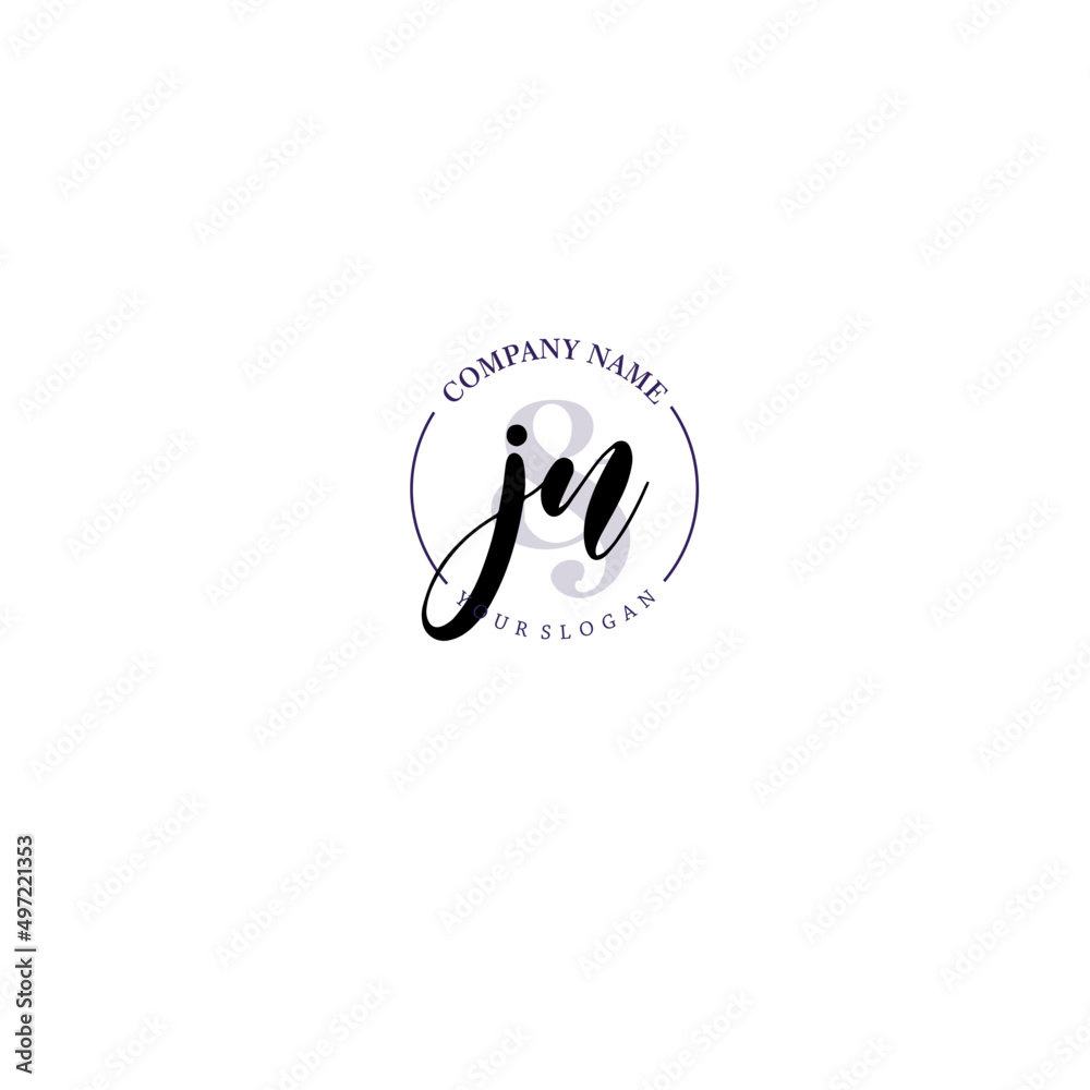 JN Initial letter handwriting and signature logo. Beauty vector initial logo .Fashion boutique floral and botanical JN Initial letter handwriting and signature logo. Beauty vector initial logo .Fashion boutique floral and botanical